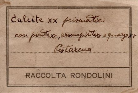 label di un campione della collezione Rondolini
