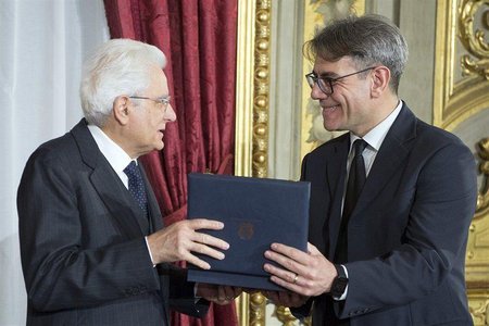 Luca Bindi premiato dal presidente della Repubblica Mattarella